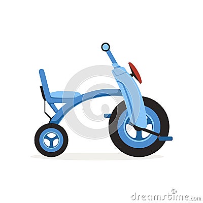 Blue tricycle for children, kids bicycle vector Illustration Vector Illustration