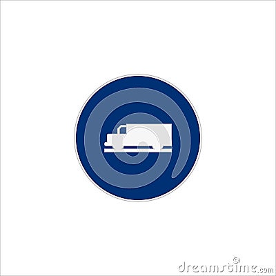 Blue truck road sign icon Stock Photo