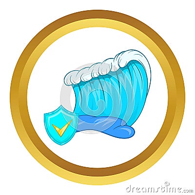 Blue tsunami wave vector icon Vector Illustration