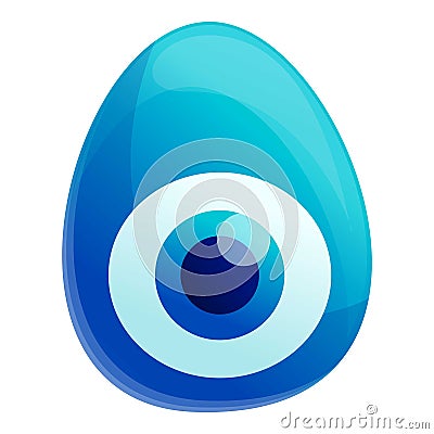 Blue turkish eye icon, cartoon style Vector Illustration