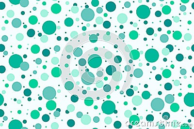 Blue, turquoise spotted geometric seamless pattern on white. Abstract geometrical seamless pattern with Polka dot Vector Illustration