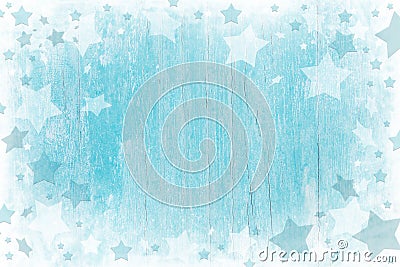 Blue or turquoise wooden christmas background with texture. Stock Photo