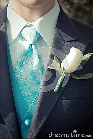 Blue Tuxedo Neck Tie Stock Photo