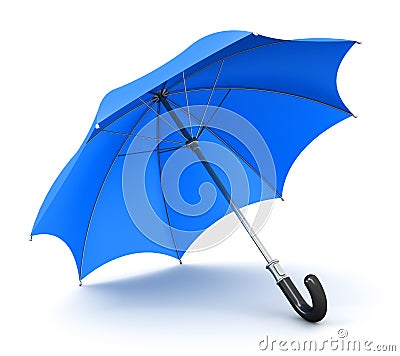 Blue umbrella or parasol Cartoon Illustration