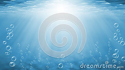 Blue underwater bubbles background design Stock Photo