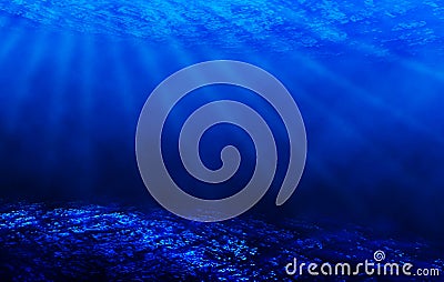 Blue underwater scene Stock Photo