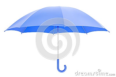 Blue Unfolded Umbrella Stock Photo