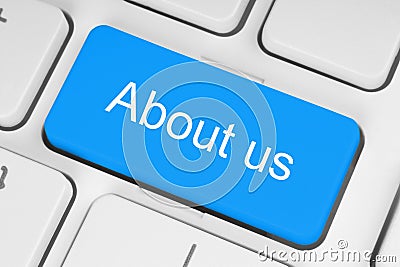 Blue about us button Stock Photo