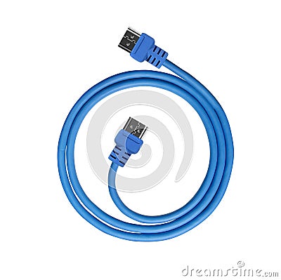 Blue USB cable Stock Photo