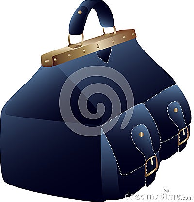 Blue valise Vector Illustration