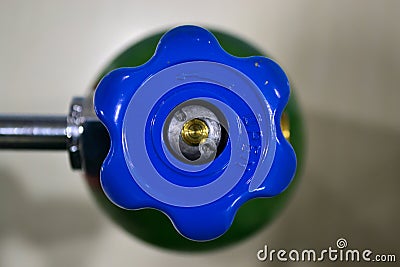 Blue valve pressure Stock Photo