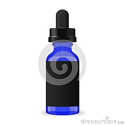 Blue vaping juice bottle Stock Photo