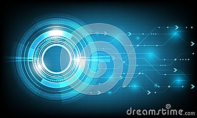 Blue vector abstract background shows the innovation of technology and technological concepts. Vector Illustration