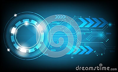 Blue vector abstract background shows the innovation of technology and technological concepts. Vector Illustration