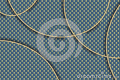 Blue vector abstract pattern with golden circles. Template design for business. Dotted background with colored spheres. Vector Illustration