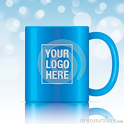 Blue vector coffee mug Vector Illustration