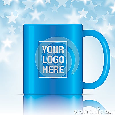 Blue vector coffee mug Vector Illustration