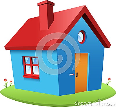 Blue vector house Vector Illustration