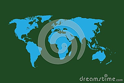 Blue vector map of the world Vector Illustration