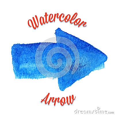 Blue vector watercolor arrow Vector Illustration