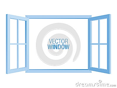 Blue vector window template. Vector Illustration