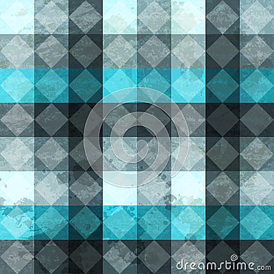 Blue vintage rombuses seamless pattern Vector Illustration