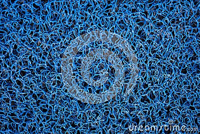 Blue vinyl curl carpet or floor mat background Stock Photo