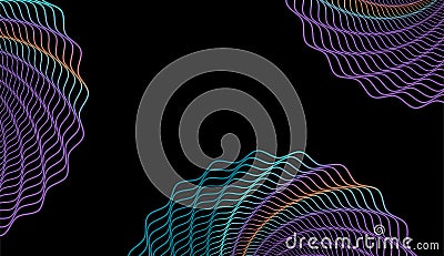 Blue violet retro wavy circles abstract background Vector Illustration