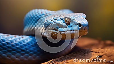 blue viper, venomous and poisonous snake. Generative Ai Stock Photo