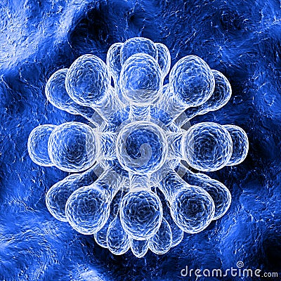 Blue virus Cartoon Illustration