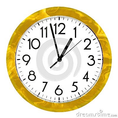 Blue wall clock. Isolated on white background. High quality photo Stock Photo