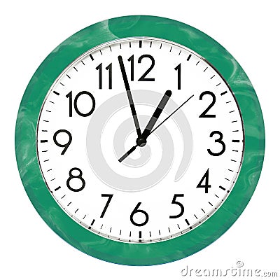Blue wall clock. Isolated on white background. High quality photo Stock Photo