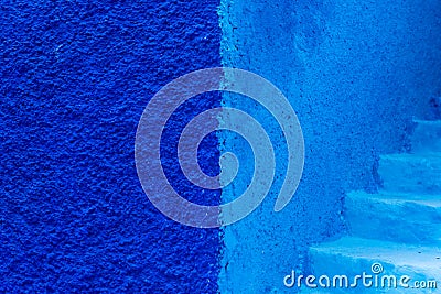Blue walls in Chefchaouen Stock Photo