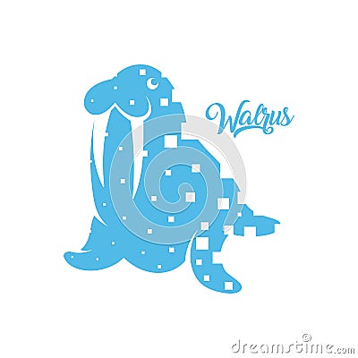 Blue Walrus Logo Vector Illustration
