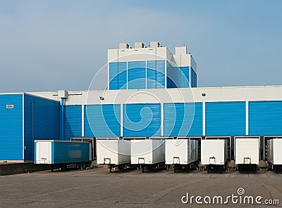 Blue warehouse Stock Photo