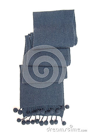 Blue warm scarf. Stock Photo