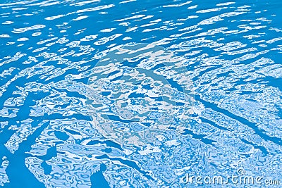 Blue water detial with ripples in the background Stock Photo