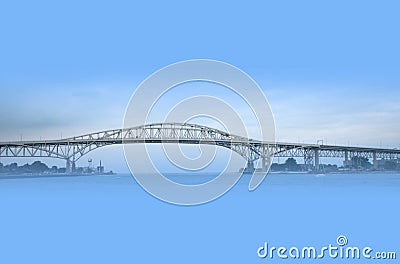 Blue water bridge Stock Photo