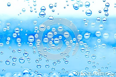 Blue water bubbles Stock Photo