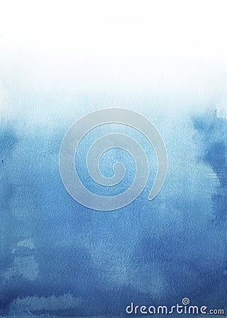 blue water color Abstract grunge watercolor hand painting background on white Stock Photo