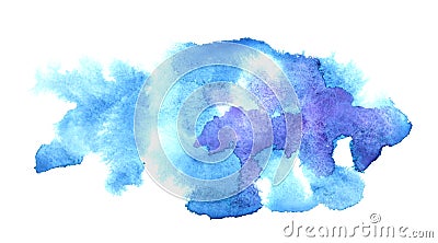 Blue water-colour stains Stock Photo