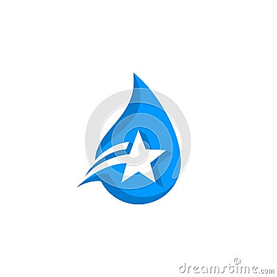 Water drop star logo. Stock Photo