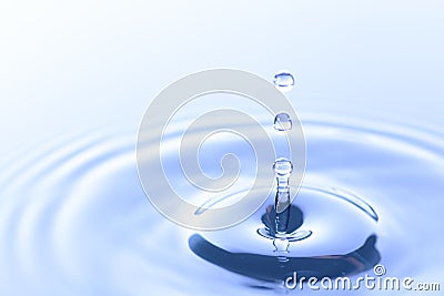 Blue water drop and splash background Stock Photo