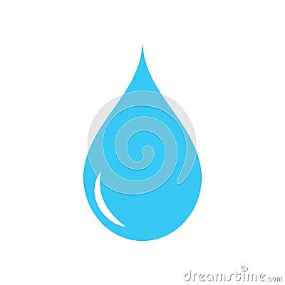 Blue water drop on a white background. clean water, environment friendly. Vector illustration Vector Illustration