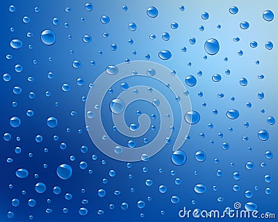 Blue Water Drops Stock Photo