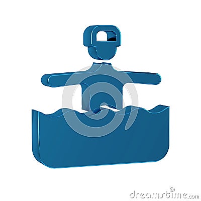 Blue Water gymnastics icon isolated on transparent background. Stock Photo