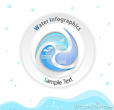 Blue water infographics Vector Illustration