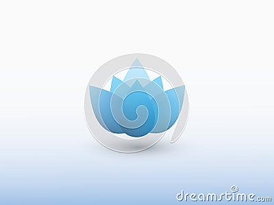 A blue water lily flower logo on white background vector Vector Illustration