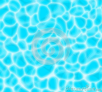 Blue water pool background texture. Overhead view on swimming pool. Summer blue aqua swiming surface pattern. Summer Vector Illustration