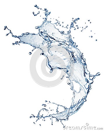 Blue water splash isolated Stock Photo